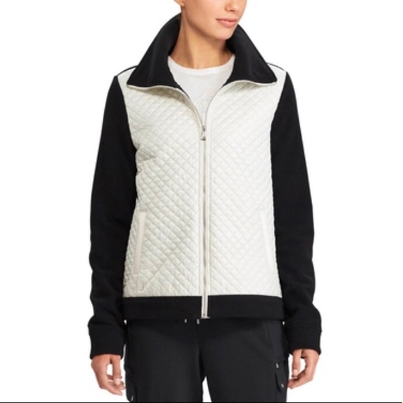 NWT Lauren Ralph Lauren QuiltedFront Fleece Jacket